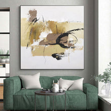 Load image into Gallery viewer, Large - Format Beige - Black Abstract Art for Industrial Loft & Creative Office LargeART0500