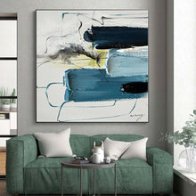 Load image into Gallery viewer, Large - Scale Blue Abstract Art for Modern Living Room & Coastal Office LargeART0484