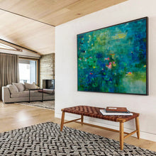 Load image into Gallery viewer, Green - Toned Abstract Landscape Art for Nature - Lovers’ Study & Eco - Friendly Café DKH037