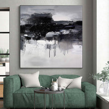 Load image into Gallery viewer, Grand Black - White Monochrome Drip Abstract Acrylic Art for Gallery Wall & Executive Office LargeART0376