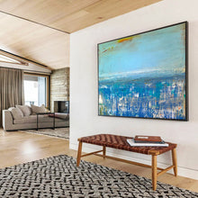 Load image into Gallery viewer, Blue - Toned Abstract Sea Painting On Canvas DKH389