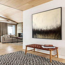 Load image into Gallery viewer, Hand - painted White and Black Gradient Abstract Acrylic Art for Minimalist Bedroom Decor LargeART1724