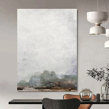 Load image into Gallery viewer, Foggy Dusk Silhouettes – Abstract Landscape Acrylic Painting with Faded Hues DTP222