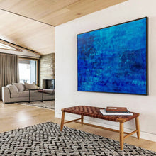 Load image into Gallery viewer, Deep Blue Abstract Art for Serene Bedroom & Minimalist Office DKH072