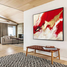 Load image into Gallery viewer, Red - Gold Abstract Art - Ideal for Dramatic Entryways LargeART1614