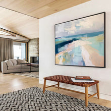Load image into Gallery viewer, Soft Coastal Abstract - Serene Living Room or Bedroom Art LargeART1543