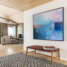 Load image into Gallery viewer, Layered Blue - Toned Abstract Painting DKH478