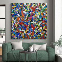 Load image into Gallery viewer, Rainbow Splatter Celebration Art for Kids’ Playroom & Vibrant Art Café LargeART0899