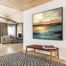 Load image into Gallery viewer, Warm - Toned Sunset Abstract Painting On Canvas for Romantic Bedroom & Dinner Party Space DKH340