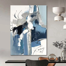 Load image into Gallery viewer, Blue & Gray Dynamic Abstract Painting, Perfect for Creative Studio & Modern Lounge LargeART2082