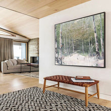 Load image into Gallery viewer, Aspen Forest Path Abstract Painting on Canvas - “Woodland Wander” DKH629