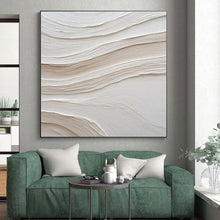 Load image into Gallery viewer, Large White - Textured Wave Canvas – Great for Contemporary Bedroom & Minimalist Art Gallery LargeART0722