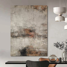 Load image into Gallery viewer, Neutral Textured Abstract with Brown Art for Industrial - chic Loft & Rustic - themed Restaurant LargeART0967