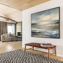 Load image into Gallery viewer, Misty Sea Abstract - Calm Living Room Art LargeART1548