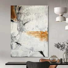 Load image into Gallery viewer, “Grey & Orange Abstract Texture” - Modern Impasto Art on Canvas DKH1457