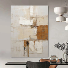 Load image into Gallery viewer, “Textured Neutral Abstract Composition” - Beige, Grey, White Abstract Art on Canvas DKH1317