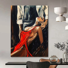 Load image into Gallery viewer, “Sensual Red - Dress Figure” - Expressive Figurative Art on Canvas DKH1611