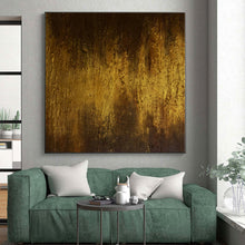 Load image into Gallery viewer, Hand - painted Oversized Rich Gold Abstract Texture Acrylic Art for Luxurious Lounges LargeART0032