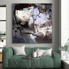 Load image into Gallery viewer, Hand - painted Extensive Monochrome Abstract Contours Acrylic Art for Modern Studies LargeART0048