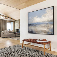 Load image into Gallery viewer, Coastal Abstract Painting with Soft Blues On Canvas for Beach House Dining Room & Relaxation Corner DKH337