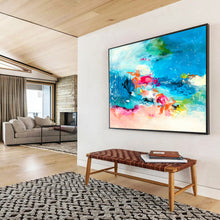 Load image into Gallery viewer, Colorful Blue - Toned Abstract Painting for Coastal Living Room & Art Studio DKH031
