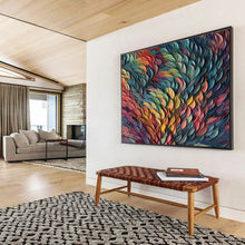Load image into Gallery viewer, Colorful Swirl “Rainbow Waves” Painting on Canvas, Dynamic Abstract Decor DKH857