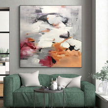 Load image into Gallery viewer, Massive Gray - Orange Abstract Fusion Acrylic for Art - Loving Lounge LargeART0300