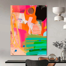 Load image into Gallery viewer, Colorful Abstract Collage Art, Perfect for Creative Co - working Space & Eclectic Living Room LargeART2010