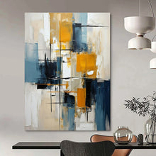 Load image into Gallery viewer, Blue & Yellow Abstract Painting, Perfect for Contemporary Dining Room & Creative Studio LargeART1435