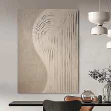 Load image into Gallery viewer, Beige Curved Texture Art for Modern Bedroom Retreat & Zen - like Spa Lounge LargeART0958