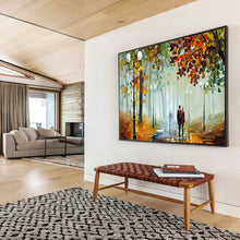 Load image into Gallery viewer, “Autumn Stroll in the Park” - Romantic Forest Path Abstract Acrylic, Perfect for Dining Room and Couple’s Bedroom DLZ225