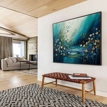 Load image into Gallery viewer, Riverbank Flowers “Dreamy Blooms” Painting on Canvas, Ethereal Floral Art DKH879