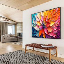 Load image into Gallery viewer, Colorful Flower “Blossom Burst” Painting on Canvas, Vivid Floral Art DKH866