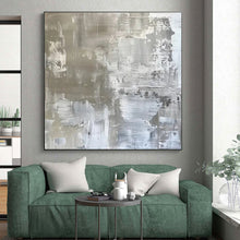 Load image into Gallery viewer, Silver - Gray Abstract Art for Modern Monochrome Home & Art Gallery LargeART0852