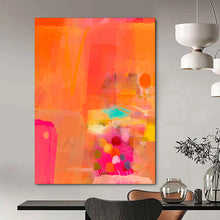 Load image into Gallery viewer, Energetic Bright Orange Abstract Collage, Ideal for Modern Fitness Studio & Bold Retail Space LargeART2002