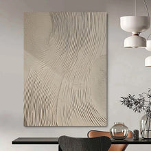 Load image into Gallery viewer, Hand - painted Massive Beige Textured Wave Abstract Acrylic Art for Coastal - Inspired Hallways LargeART0111