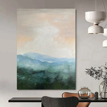 Load image into Gallery viewer, “Soft - Toned Mountain Landscape” - Impressionistic Abstract Acrylic, Ideal for Bedroom and Home Office DTP010