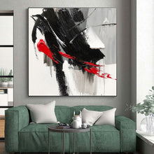 Load image into Gallery viewer, Custom Large Dramatic Black - Red Strokes Art - Ideal for Avant - Garde Gallery & Intimate Dining Room LargeART0787