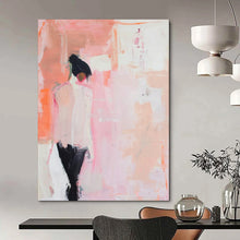 Load image into Gallery viewer, Soft Pink Abstract Figure Painting, Perfect for Feminine Boudoir & Calming Yoga Studio LargeART1897