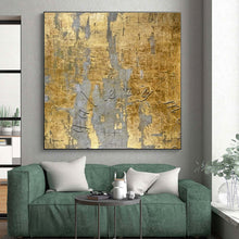 Load image into Gallery viewer, Gold - Gray Textured “Gallery” Art for High - End Art Gallery & Sophisticated Office LargeART0888