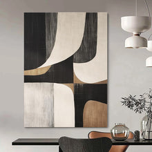 Load image into Gallery viewer, Curved Geometric Abstract Painting, Suited for Art - Deco Inspired Lounge & Creative Studio LargeART1372