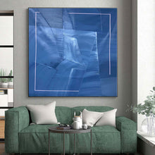 Load image into Gallery viewer, Large - Scale Blue - Purple Geometric Abstract Art for Modern Living Room & Creative Studio LargeART0458