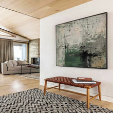 Load image into Gallery viewer, Grey & Green Abstract - Modern Home Office Art LargeART1577