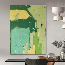Load image into Gallery viewer, Green - Toned Geometric Abstract Art, Suited for Minimalist Office & Nature - Themed Café LargeART2276