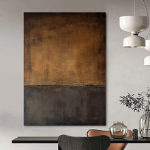 Load image into Gallery viewer, Brown - Black Divided Abstract Painting, Ideal for Sophisticated Home Office & Timeless Living Room LargeART1363