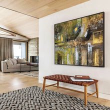 Load image into Gallery viewer, Green - Yellow Abstract Art - Ideal for Modern Living Room LargeART1605