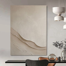 Load image into Gallery viewer, Beige Textured Waves Acrylic Art, Nice for Minimalist Bedroom & Serene Office LargeART1068