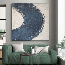 Load image into Gallery viewer, Oversized Blue Semi - Circular Textured Acrylic Art for Hallway & Minimalist Home LargeART0427