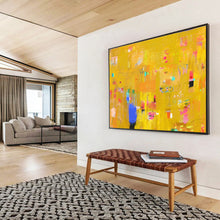 Load image into Gallery viewer, Bright Yellow Abstract Energy Painting for Sunny Kitchen & Creative Studio DKH038