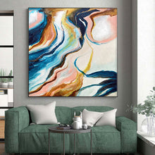 Load image into Gallery viewer, Hand - painted Substantial Colorful Fluid Abstract Acrylic Art for Trendy Cafes LargeART0033